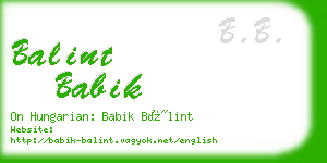 balint babik business card